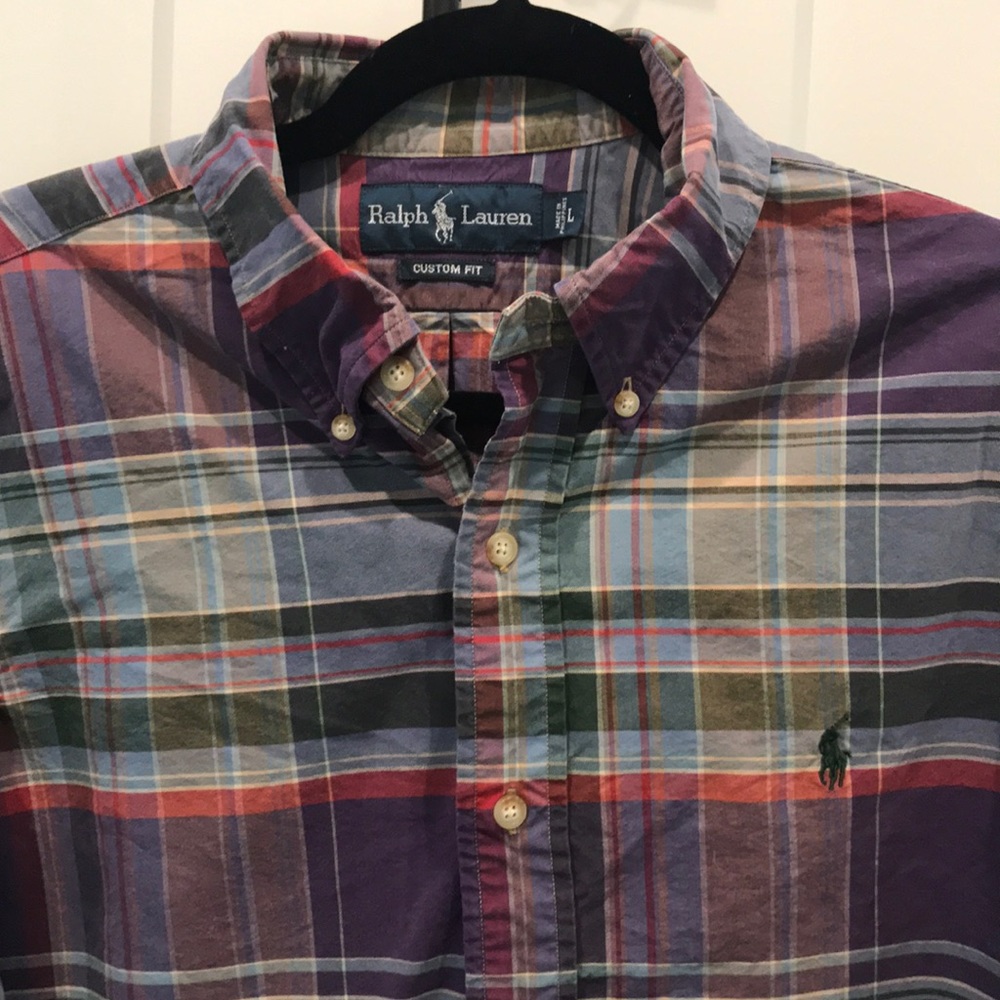 Men’s Polo Plaid Button Down